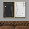 thumbnail image 2 of IDEA4WALL Framed Canvas Print Wall Art Black and White Line Art Polygon Collage Abstract Shapes Modern Boho Relax/Calm Chic for Living Room, Bedroom, Office - 24"x36"x2 Natural, 2 of 5