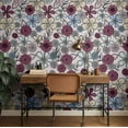 thumbnail image 3 of S4Sassy Removable Nature-Inspired Waterproof Wall Wrap, Finish Wallcover, Oversized Playful Florals Contact Paper For Walls, Cabinets, Dresser, Self Adhesive Vinyl Wallpaper Roll - Red (25"X 240"), 3 of 9