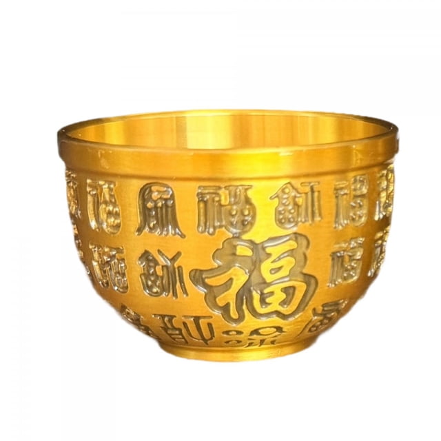 Contenedor de almacenamiento de cuenco del tesoro de latón, cuenco Bai Fu, regalos, artesanía china tradicional para estudio, escritorio, decoración