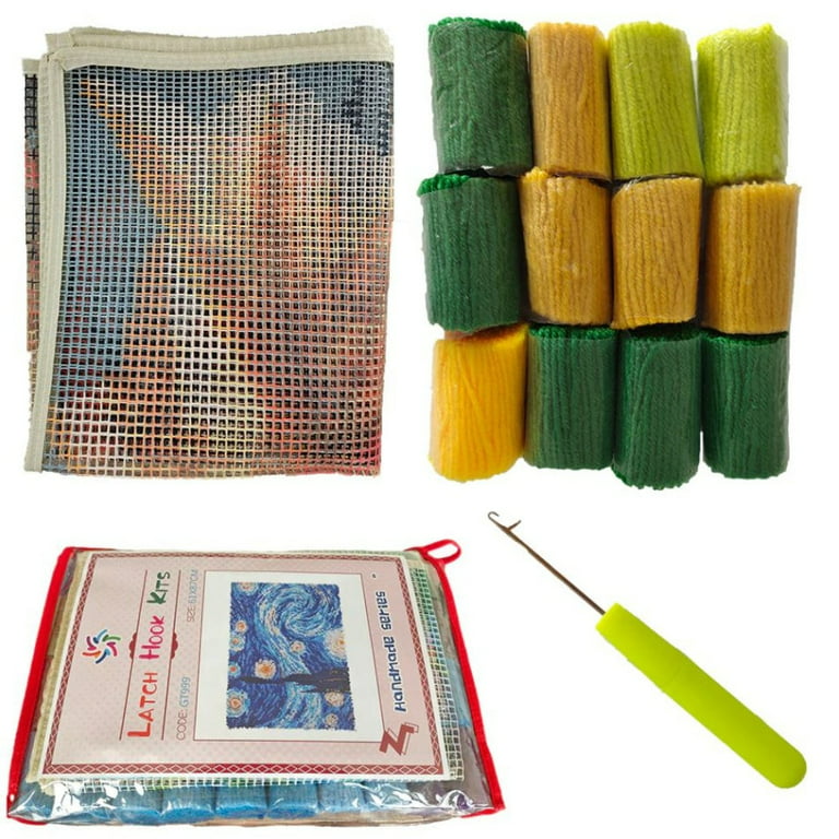 DIY Latch Hook Rug Material Kit Sunset Pattern Rug Embroidery Kits Latch  Hook Rug Making Kits Blanket Making Kit for Adults Beginner