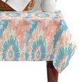thumbnail image 4 of Teal Orange Table Cloth Waterproof Tablecloths, Modern Tie Dyeing Contemporary Abstract Art Tablecloth Dining Table Cover for Kitchen Party Tabletop Outdoor, Rectangle Tablecloth 60x84 Inch, 4 of 9