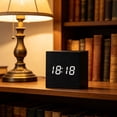 thumbnail image 6 of VAIFTILNO Minimal Wooden Block Digital Desk Clock, 2.4in Cube with Voice Control, Alarm, Time, Date, Temperature Display for Bedroom Office (Black), 6 of 8