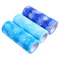 thumbnail image 4 of 3 Rolls Snowflake Pattern Gauze Cloth Dress Doll DIY Cloth Accessory Skirt Cloth, 4 of 9