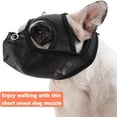 thumbnail image 5 of Short Snout Dog Muzzle, Breathable Mesh Anti Biting Chewing and Barking Muzzle(Black), 5 of 5