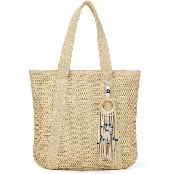 Summer Large Straw Bags For Women Travel Beach Totes Bag Woven Tote Handmade Shoulder Bag Handbag
