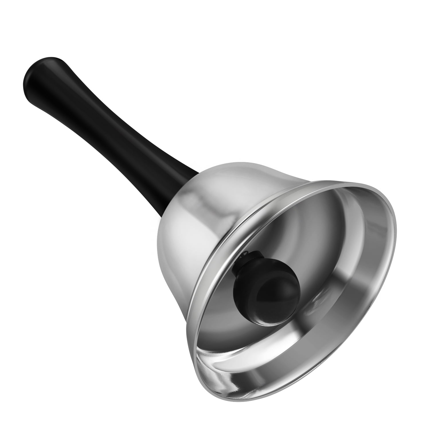 Hand Bell Call Bells with Silver Melodic Steel and Black Handle for