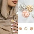 thumbnail image 2 of GKNET 1 Pair Magnetic Button Flower Magnetic Scarf Pin Muslim Magnetic Hijab Pins-Gold, 2 of 9
