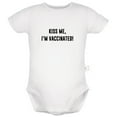 thumbnail image 5 of iDzn Pack of 2, Hug Me & Kiss Me I'm Vaccinated Funny Rompers For Babies, Newborn Baby Unisex Bodysuits, Infant Jumpsuits, Toddler 0-24 Months Kids One-Piece Oufits, 5 of 5