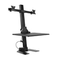 thumbnail image 2 of Mount-It! Electric Standing Desk Converter, Motorized Sit Stand Desk with Dual Monitor Mount and iPhone/Tablet Slot, Ergonomic Height Adjustable Workstation, Black (MI-7952), 2 of 5