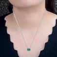 thumbnail image 4 of Rectangle Emerald Solid 18 Kt White Gold SI Clarity HI Color Bezel Setting Diamond Necklace, 4 of 4