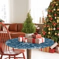thumbnail image 4 of Winter Snowflakes Floral Fitted Round Tablecloths Elastic Edged Table Covers 45"-54",Waterproof Table Cloth for Kitchen Holiday Party Tables Decor, 4 of 9
