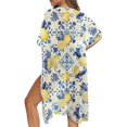 thumbnail image 4 of HELLHERO Polyester Bathing Suit Cover Up for Hawaii Quick Dry Long Cardigan Lemon Pattern, 4 of 5