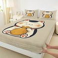 thumbnail image 3 of Homewish Kawaii Anime Cat Queen Sheet Sets for Kids, Cute Japanese Kitten Lover Flat Sheet, Cartoon Animal Queen Fitted Sheet, Luxury Bedroom Decor, 4 Pieces, 3 of 7