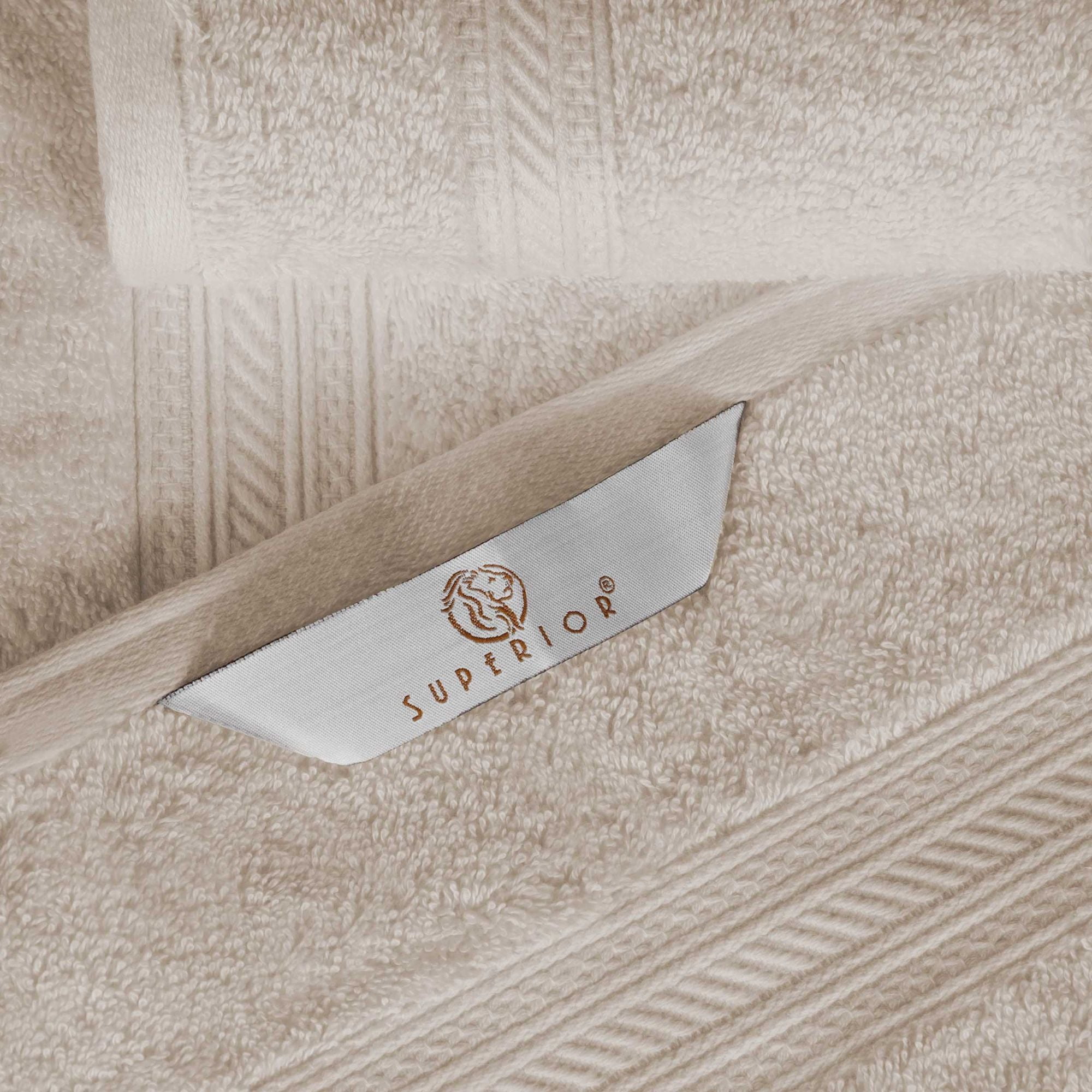Superior Atlas Heavyweight Plush 3 Piece Cotton Towel Set, Ivory
