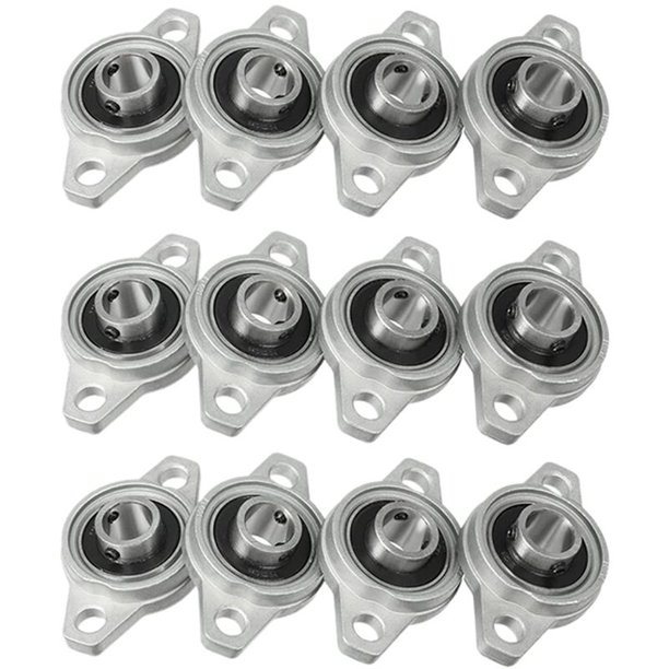 12 Piezas KFL001 12mm Aleación de Zinc Autoalineable Bloque de Almohada Rodamiento de RóMbico Caja de Rodamiento