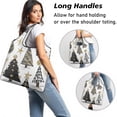 thumbnail image 2 of 5 Pack Foldable Shopping Bag,White Christmas Tree and Snowflake Pattern Reusable Grocery Bags with Pockets,Large Reusable Tote Bags with Handles Waterproof & Lightweight, 2 of 6
