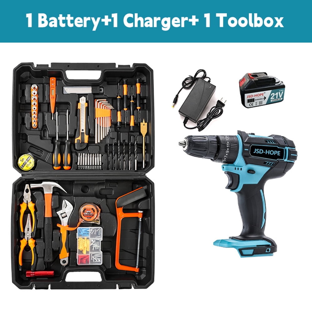 High-Power Brushless Cordless Drill/Driver, Multi-Function Lithium-ion Electric Screwdriver for Home Use