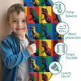thumbnail image 3 of Blackout Kids Curtains,Colorful Dinosaurs Pop Art Square Pattern Childrens Insulated Curtains Set Of 2,Bedroom Essentials,Toddler Room Decor 42"x54", 3 of 5