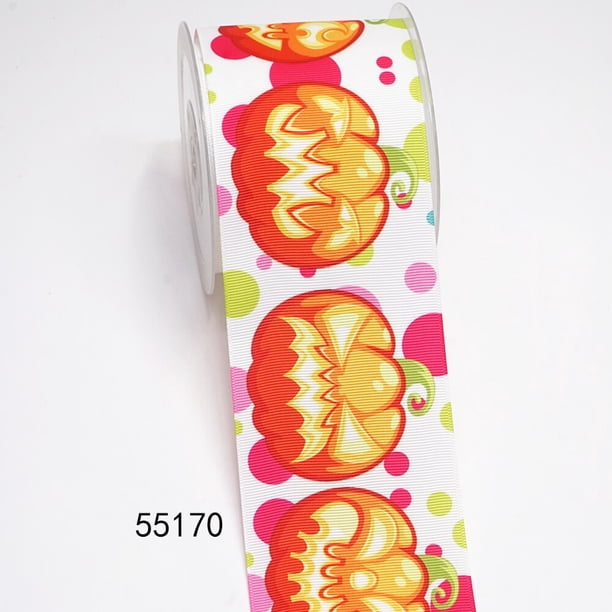 Cinta de grogrén impresa para Halloween, accesorios de costura para manualidades, molde de resinas planas, 5 yardas, 10 piezas 54781