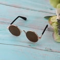 thumbnail image 5 of 1/6 Scale Doll Round Golden Eyeglasses Sunglasses For Dolls Charms Fashion Accessory Brown, 5 of 8