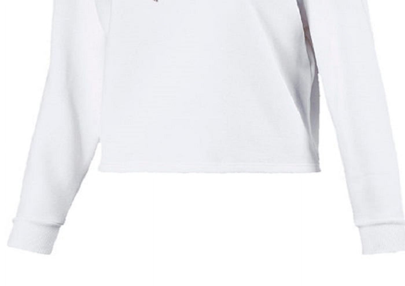 Puma Women's Metallic Logo Fleece Hoodie White Size XL - image 3 of 3
