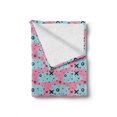 thumbnail image 2 of Pink Polka Dots Soft Flannel Fleece Throw Blanket, Repeating X and O Motifs with Irregular Spots, Cozy Plush for Indoor and Outdoor Use, 60" x 80", Pink Sky Blue, by Ambesonne, 2 of 6