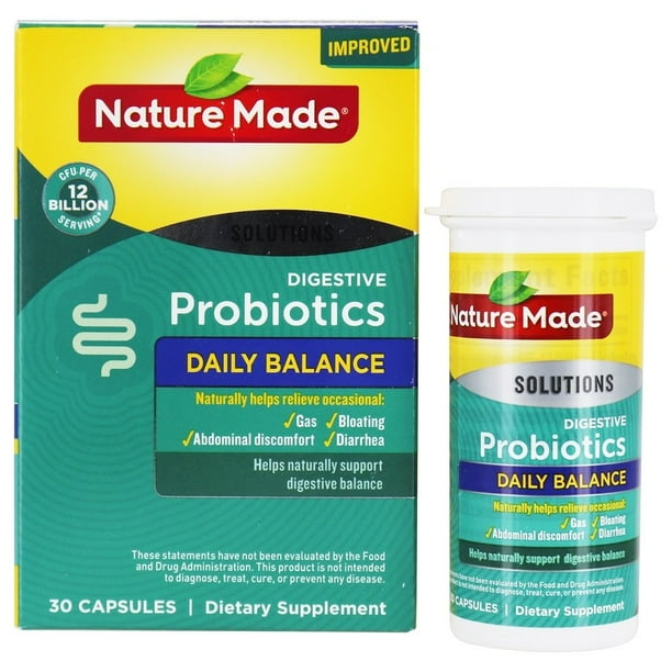 Nature Made Digestive Probiotics Daily Balance 12 Billion CFU 30