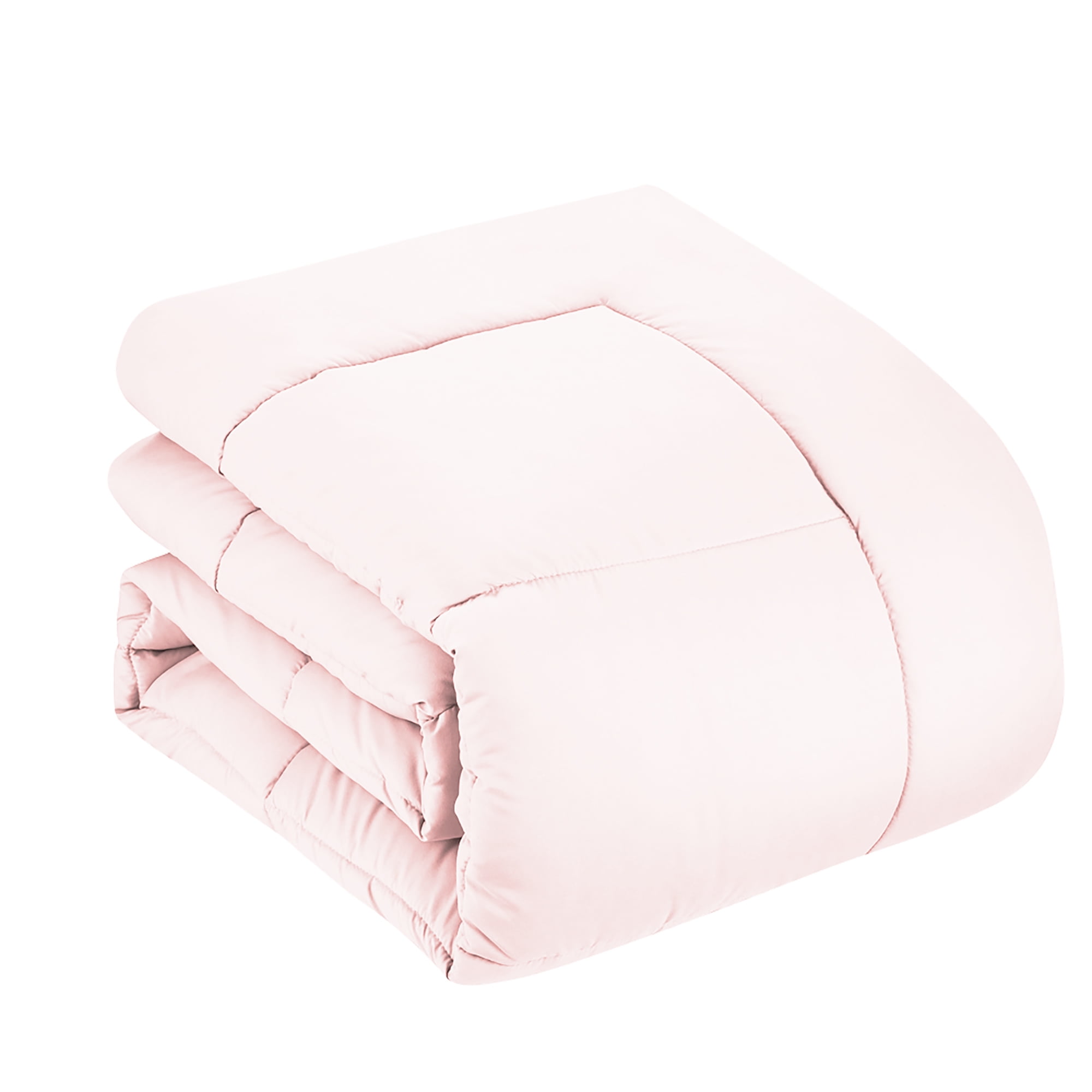 Luxury Pale Pink 7-piece Bed in a Bag Down Alternative Comforter Set, Queen
