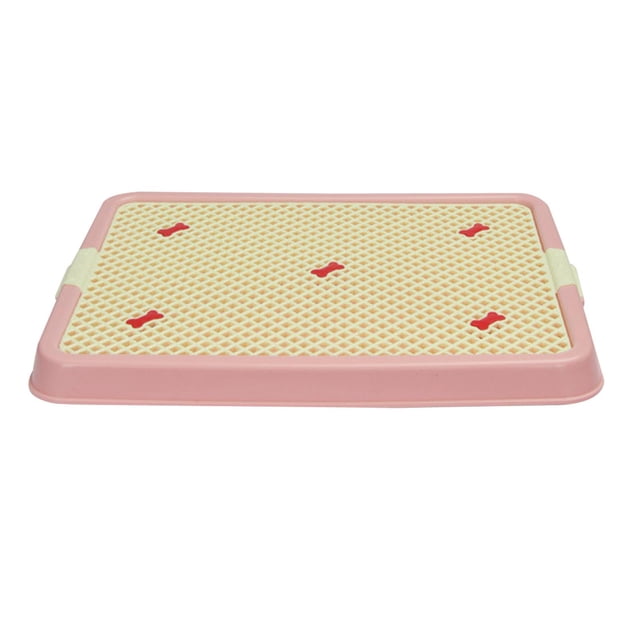 Pet Dog Toilet Dog Potty Tray Litter Tray Pet Pee Toilet Removable Cleaning Tool Potty Trainer Corner for Cat for Rabbit Bathroom Home Porch , pink without wall