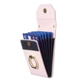 thumbnail image 5 of Adhesive Ring Holder Phone Pocket, Cell Phone Stick On Card Holder Wallet Sleeve, PU Leather Credit Cards/ID Card Holder with Sticker for Back of Phone - Pink, 5 of 8