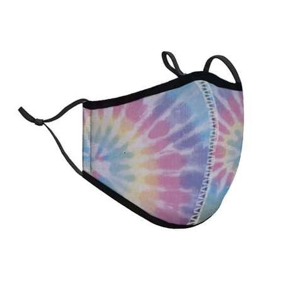 Top Trenz Neoprene, Reusable & Washable Pastel Tie-Dye Face Mask (Kids Ages 3-7)