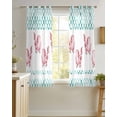 thumbnail image 4 of Green Plaid Farmhouse Sheer Curtains 54 Inch Length 2 Panels Set for Living Room/Bedroom, Watercolor Cute Country Pigs Checkered Kitchen Curtains Grommet Curtains Window Treatments 42"x54"x2, 4 of 7