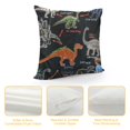 thumbnail image 4 of Orinice Dinosaurs Graphic Decorative Throw Pillow Cover for Home Couch Living Room Bed Sofa - Short Plush Pillowcase for Car Bedroom 1PC 12x12in, 4 of 5
