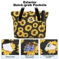 thumbnail image 2 of Tote Bag for Women - Black Sunflower Shoulder Bag - Large Utility Work Duffle Bag with Zipper Handbag for Travel, Work, Sprots, 2 of 5