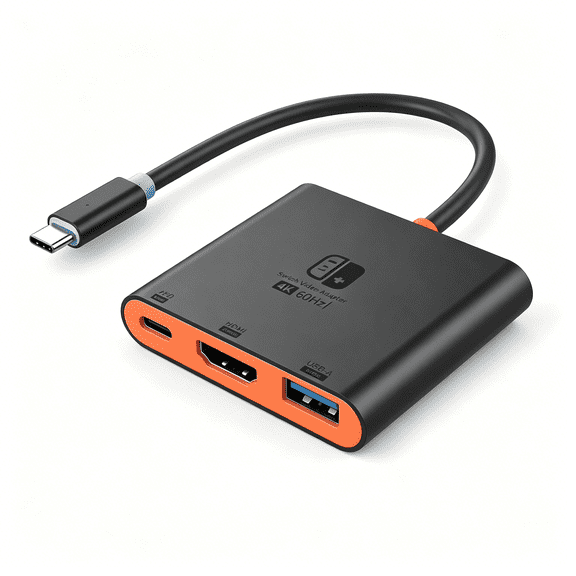 GJX Switch 2 Dock for Tv, Aluminum Alloy Shell 2.0 4K@60Hz Hdr Docking Station for Switch 2/Oled/Steam Deck/Rog Ally, Usb C to Adapter with 100W Pd 3.0 Fast Charging & Usb3.0