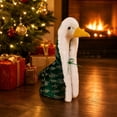 thumbnail image 4 of Winter Poetry Upgrade Christmas Gold Foil Velvet Hooded Cloak Outfit for 23in Geese, Luxury Holiday Porch Goose Costume, 4 of 7