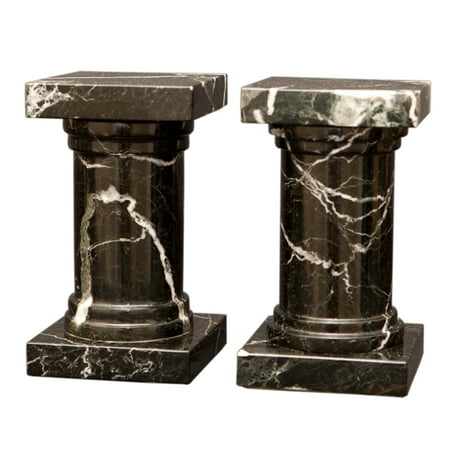 Platanus Bookends - Black Zebra Marble