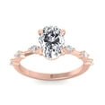 thumbnail image 2 of Karly - Thin Band with Round Stones & Oval Moissanite Lab-Diamond Engagement Ring, 2 of 5