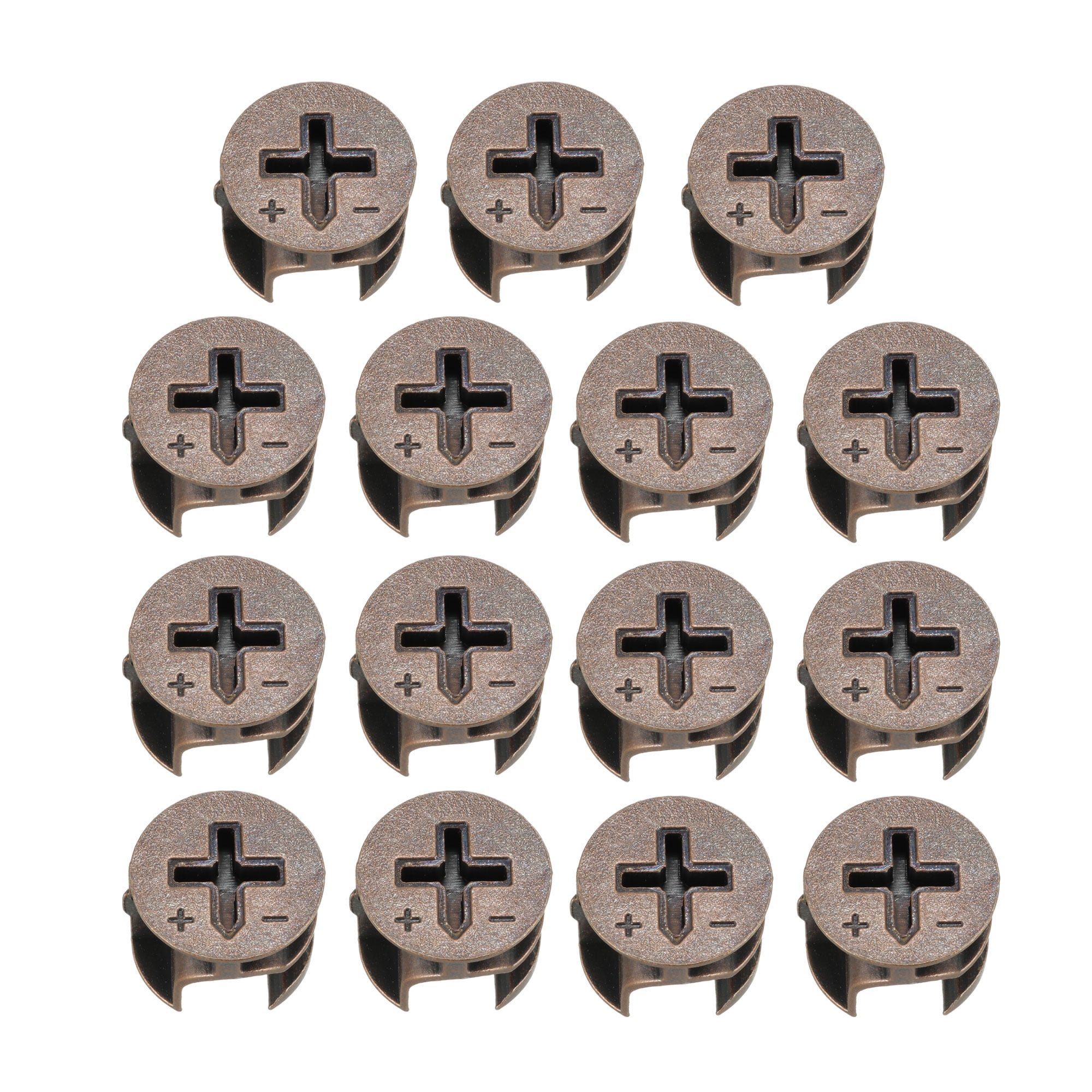 15mm Dia Furniture Connecting Cam Lock Fittings Copper Tone 15pcs