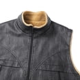 thumbnail image 4 of Gilet pour Homme, Veste Sans Manches avec Extérieur en Cuir et Doublure Douillette en Peau Lainée, Design Réversible pour Tenue Décontractée d'Automne et d'Hiver, 4 of 9