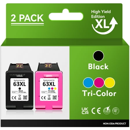 63XL 63 XL Ink Cartridge Replacement for HP ink 63,for hp 63xl for OfficeJet 3830 4650 4655 5255 5258 for DeskJet 1110 1112 3630 for Envy 4512 4520 (Black, Tri-color)