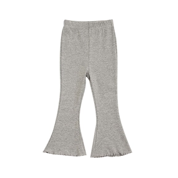 REDARER Girls' Flare Leggings Soft Ribbed Knit Full Length Pants Comfy Bell Bottom Trousers,12-18 Months
