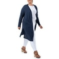 thumbnail image 4 of Wright's Women's Plus Size Long Sleeve Open Front Pocket Jersey Duster Cardigan, 1X-5X, 4 of 7