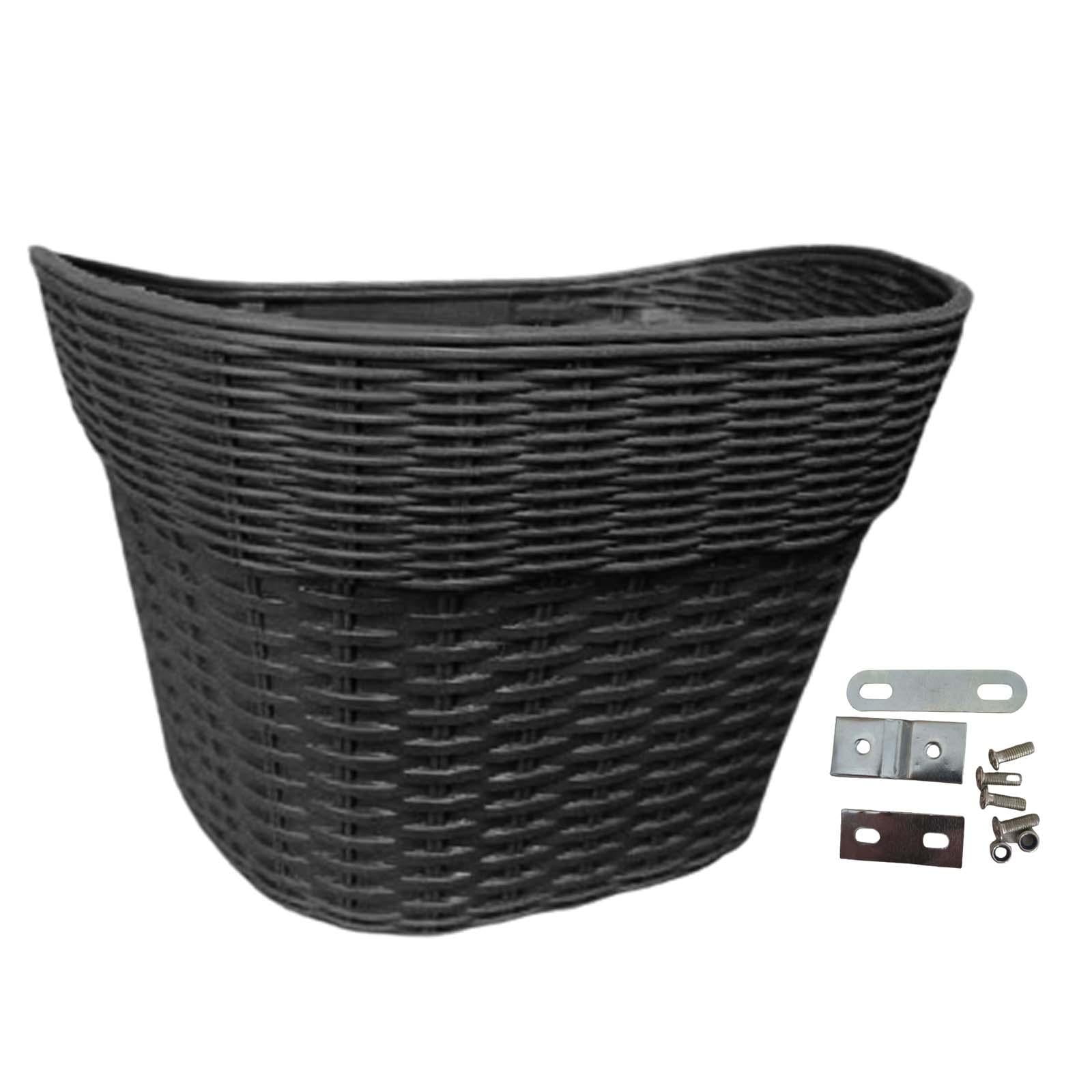Black wicker online bike basket