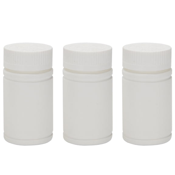 Plastic Empty Medicine Bottles Pill Tablet Container Holder 3pcs White