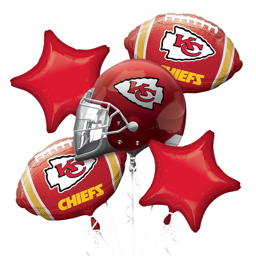Chiefs Football Balloon Bouquet Kit Party Supplies Decorations 5PC