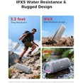thumbnail image 4 of Bluetooth Speaker with HD Sound, Portable Wireless, IPX5 Waterproof, Up to 20H Playtime, TWS Pairing, BT5.3, for Home/Party/Outdoor/Beach, Electronic Gadgets, Birthday Gift (Grey), 4 of 9