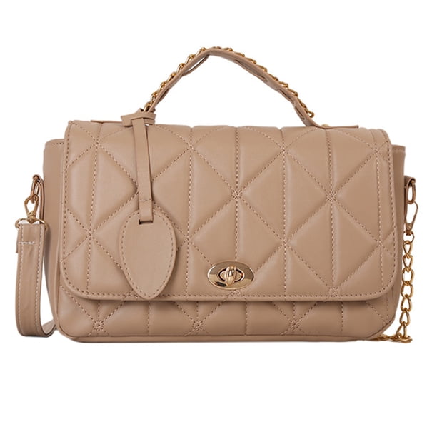 Bolsos y Carteras Pequeñas para Mujer, Bolsos de Hombro Bolsos Cruzados para Mujer con Correa de Metal Caqui:;:;
