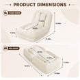 thumbnail image 7 of Miniyam Adjustable Folding Floor Chair Convertible Sofa Bed in Corduroy for Living Room Bedroom, Beige, 7 of 7