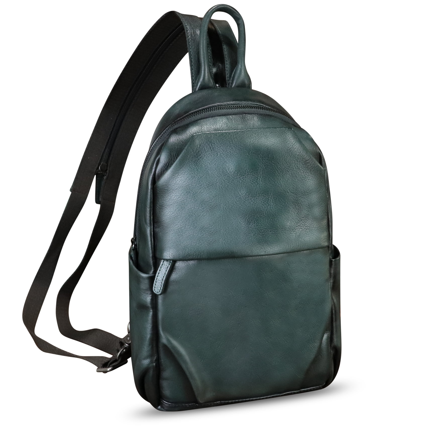 Genuine Leather Sling Bag for Men Women Retro Sling Backpack Purse Crossbody Bag